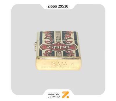 فندک بنزینی زیپو طلایی طرح لوگو زیپو مدل 29510-Zippo Lighter 29510- 254B ZIPPO LOGO