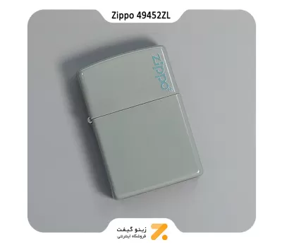 فندک بنزینی زیپو طوسی طرح لوگو زیپو مدل 49452 زد ال-Zippo Lighter 49452zl Flat Gray Zippo Logo