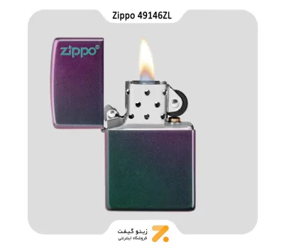 فندک بنزینی زیپو هفت رنگ مات طرح لوگو زیپو مدل 49146 زد ال-Zippo Lighter ​49146ZL -49146 ZIPPO LOGO