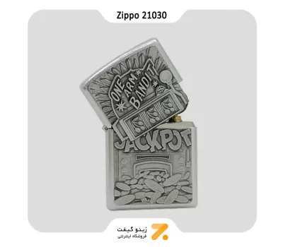 فندک بنزینی زیپو پلاک برجسته طرح کازینو مدل 21030-​Zippo Lighter ​21030 One Arm Bandit