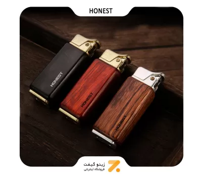 فندک بنزینی هانست طرح چوب مدل 2201-69-Honest Lighter SN-LIHN-2201-69