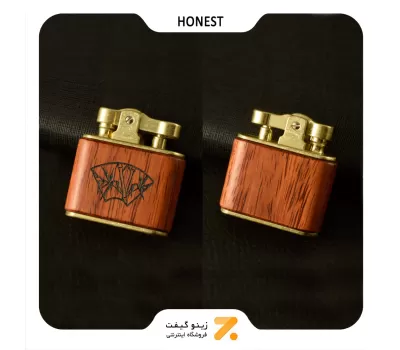 فندک بنزینی هانست طرح چوب مدل 2201-84-​Honest Lighter SN-LIHN-2201-84