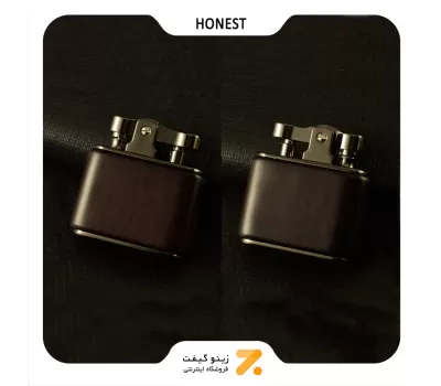 فندک بنزینی هانست طرح چوب مدل 2201-85-​Honest Lighter SN-LIHN-2201-85