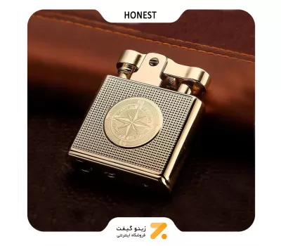 فندک بنزینی هانست طلایی مدل 2201-74-​Honest Lighter SN-LIHN-2201-74