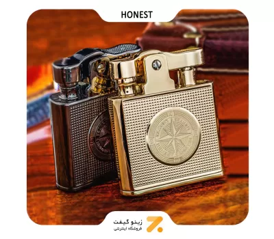 فندک بنزینی هانست طلایی مدل 2201-74-​Honest Lighter SN-LIHN-2201-74