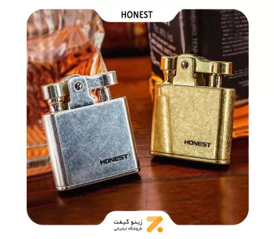 فندک بنزینی هانست طلایی مدل 2201-77-Honest Lighter SN-LIHN-2201-77