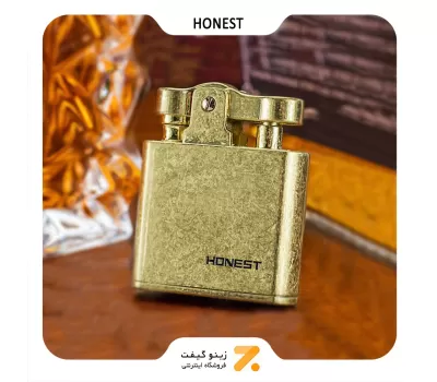 فندک بنزینی هانست طلایی مدل 2201-77-Honest Lighter SN-LIHN-2201-77