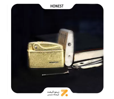 فندک بنزینی هانست طلایی مدل 2201-78-​​Honest lighter SN-LIHN-2201-78