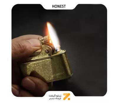 فندک بنزینی هانست طلایی مدل 2201-78-​​Honest lighter SN-LIHN-2201-78