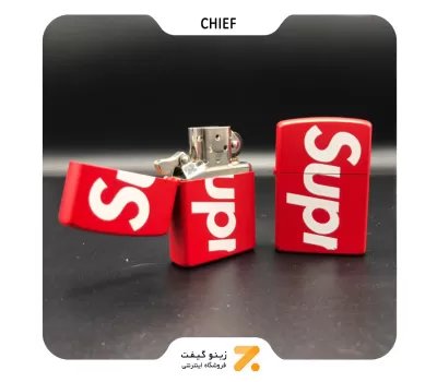 فندک بنزینی چیف طرح لوگو سوپرمی مدل سی اف 1124 اچ-​​Chief Lighter SN-LICH-2104-102