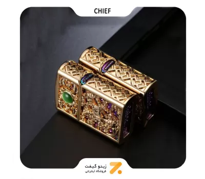 فندک بنزینی چیف طلایی طرح اژدها  2201-78-​​Chief Lighter SN-LICH-2201-78