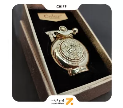 فندک بنزینی چیف طلایی طرح دایره مدل 2201-127-​​Chief Lighter SN-LICH-2201-127