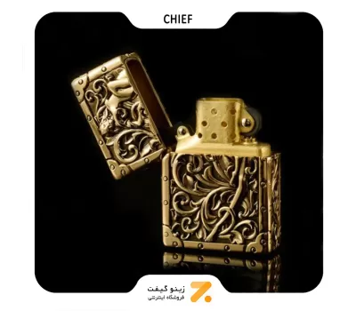 فندک بنزینی چیف طلایی طرح فرشته مدل 2201-106-​Chief Lighter SN-LICH-2201-106
