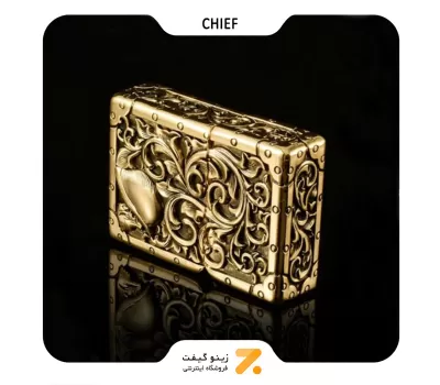 فندک بنزینی چیف طلایی طرح فرشته مدل 2201-106-​Chief Lighter SN-LICH-2201-106