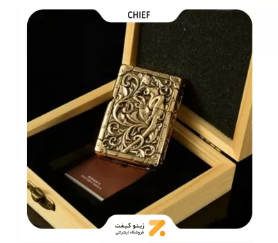 فندک بنزینی چیف طلایی طرح فرشته مدل 2201-106-​Chief Lighter SN-LICH-2201-106