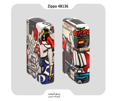 فندک زیپو 540 رنگ طرح سنگ زیپو و لیدی مدل 48136-​Zippo Lighter 48136 49352 I SPY ZIPPO DESIGN
