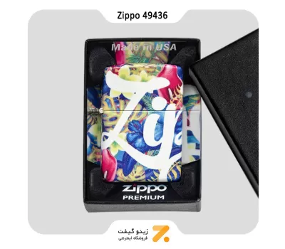 فندک زیپو 540 رنگ طرح گل های رنگارنگ استوایی مدل 49436-Zippo Lighter 49436 49352 ZIPPO DESIGN