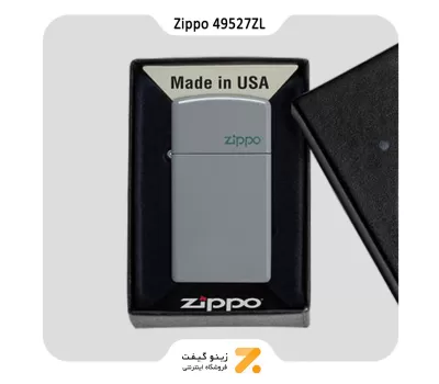 فندک زیپو اسلیم طوسی مدل 49527 زد ال-​Zippo Lighter 49527ZL Slim Flat Grey Matte