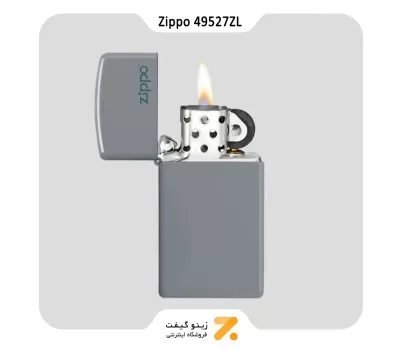 فندک زیپو اسلیم طوسی مدل 49527 زد ال-​Zippo Lighter 49527ZL Slim Flat Grey Matte