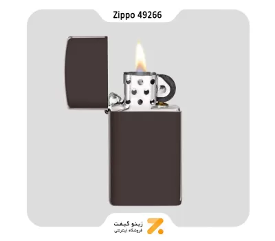 فندک زیپو اسلیم قهوه ای تیره مدل 49266-​​Zippo Lighter 49266 SLIM BROWN