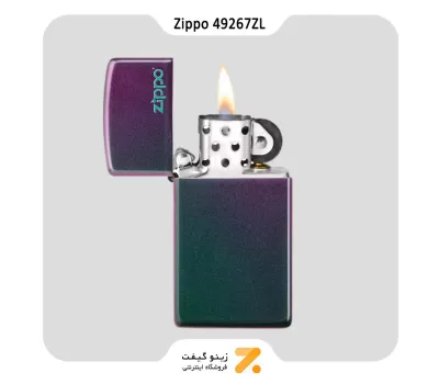 فندک زیپو اسلیم هفت رنگ مات مدل 49267 زد ال-​​Zippo Lighter 49267ZL 49267 SLIM IRIDESCENT ZIPPO