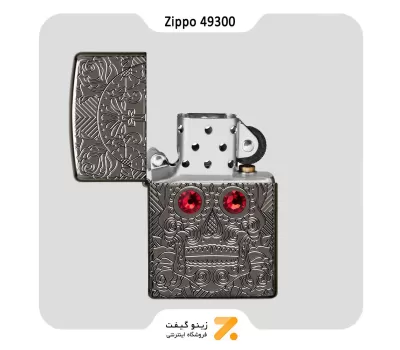 فندک زیپو بلک آیس طرح جمجمه مدل 49300-​Zippo Lighter 49300 Crystall Skull Design