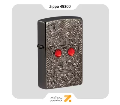 فندک زیپو بلک آیس طرح جمجمه مدل 49300-​Zippo Lighter 49300 Crystall Skull Design
