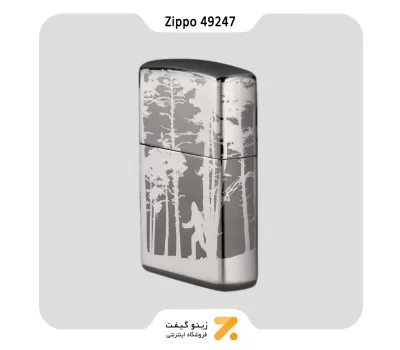 فندک زیپو بلک آیس طرح جنگل مدل 49247-Zippo Lighter 49247 150 SASQUATCH IN WOODS DESI