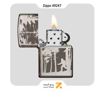 فندک زیپو بلک آیس طرح جنگل مدل 49247-Zippo Lighter 49247 150 SASQUATCH IN WOODS DESI
