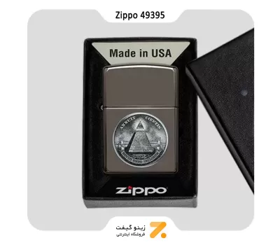 فندک زیپو بلک آیس طرح مهر بزرگ دلار آمریکا مدل 49395-Zippo Lighter 49395 150 DOLLAR DESIGN