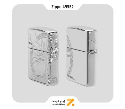 فندک زیپو تمام نقره طرح درخت زندگی مدل 49552-Zippo Lighter Sterling Silver Tree of Life Design