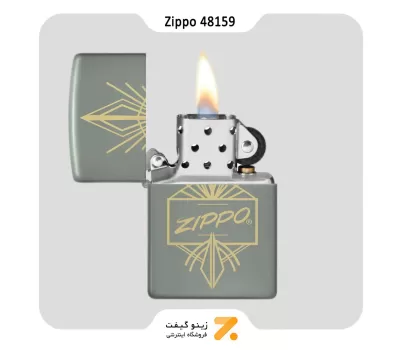 فندک زیپو سبز طرح لوگو زیپو مدل 48159-​Zippo Lighter 48159 49843 ZIPPO SCRIPT DESIGN