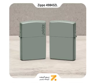 فندک زیپو سبز مدل 49843 زد ال-Zippo Lighter ​49843ZL SAGE GREEN ZIPPO LOGO