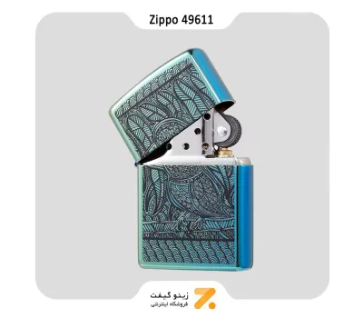 فندک زیپو سبز کهربایی طرح پرنده مدل 49611-​Zippo Lighter 49611 49191 JOHN SMITH GUMBULA