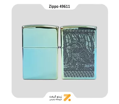 فندک زیپو سبز کهربایی طرح پرنده مدل 49611-​Zippo Lighter 49611 49191 JOHN SMITH GUMBULA