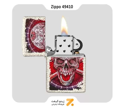 فندک زیپو سفید ضد خش طرح اسکلت مدل 49410-​Zippo Lighter 49410 Skull Design​​