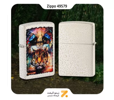 فندک زیپو سفید ضد خش طرح ببر مدل 49579-Zippo Lighter 49579 49181 TIGER DESIGN