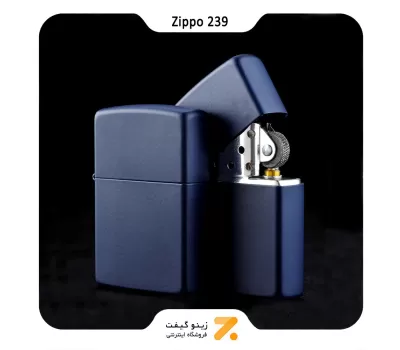 فندک زیپو سورمه ای مدل 239-​Zippo Lighter ​239,REG NAVY MATTE 98CLN