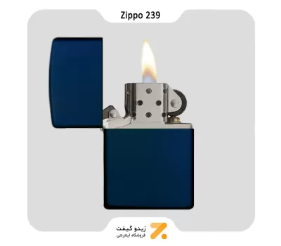 فندک زیپو سورمه ای مدل 239-​Zippo Lighter ​239,REG NAVY MATTE 98CLN