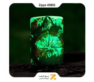 فندک زیپو شبرنگ طرح قطب نما مدل 49805-​Zippo Lighter 49805 49193 COMPASS DESIGN