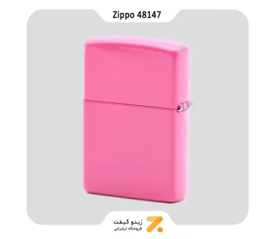 فندک زیپو صورتی پر رنگ طرح لوگو زیپو مدل 48147-Zippo Lighter ​48147 49846 ZIPPO DESIGN