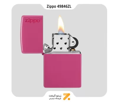 فندک زیپو صورتی پر رنگ طرح لوگو زیپو مدل 49846 زد ال-​Zippo Lighter 49846ZL FREQUENCY ZIPPO LOGO