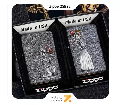 فندک زیپو طرح اسکلت مدل 28987-Zippo Lighter 28987 211 DAY OF DEAD SKULLS SET