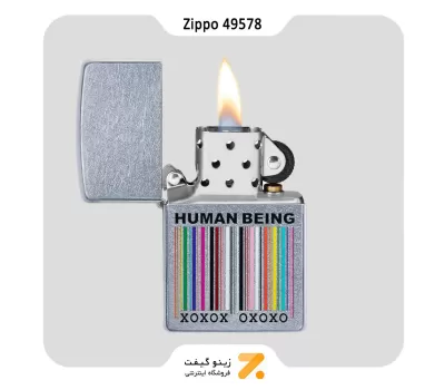 فندک زیپو طرح بارکد مدل 49578-Zippo Lighter ​49578 207 HUMAN BEING DESIGN