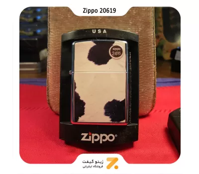 فندک زیپو طرح برجسته پوست گاو هلشتاین مدل 20619-​Zippo Lighter 20619 Holy Holstein