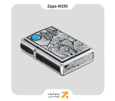 فندک زیپو طرح برجسته گرگ و ماه مدل 49295-Zippo Lighter 49295 Wolfpack and moon Emblem