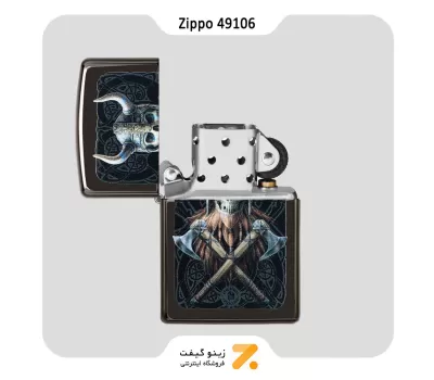 فندک زیپو طرح جمجمه وایکینگ ها مدل 49106-Zippo Lighter 49106 24756 ANNE STOKES COLLECTIO
