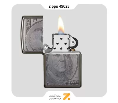 فندک زیپو طرح دلار مدل 49025-​Zippo Lighter 49025 150 CURRENCY DESIGN