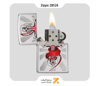 فندک زیپو طرح صلیب مدل 28526-​Zippo Lighter 28526- 250-000006 CROSS WITH WINGS