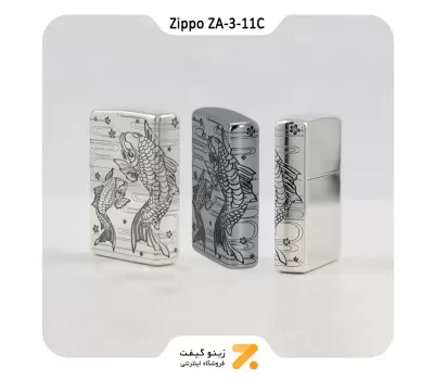 فندک زیپو طرح ماهی مدل زد ای 3-11 سی-​Zippo Lighter ZA-3-11C NOBORIGOI